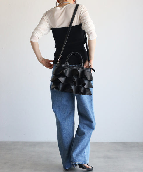 【雑誌掲載・ショップチャンネルOA商品】2WAYフリルハンドバッグ 12-1162